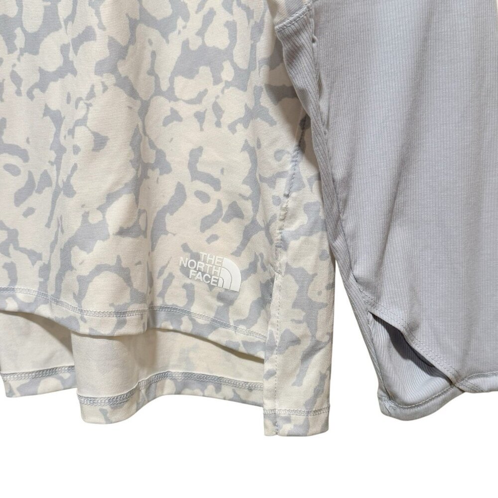 The North Face Plus Sz 1X Dawndream Gray Print Long Sleeve Womens Activewear Top - Picture 3 of 9